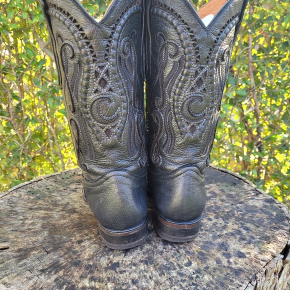 Vintage Men Genuine Leather Cowboy Boots By Cuadra Size 8.5/Go Western Style - Picture 4 of 11